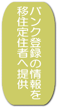 バンク登録の情報を 移住定住者へ提供